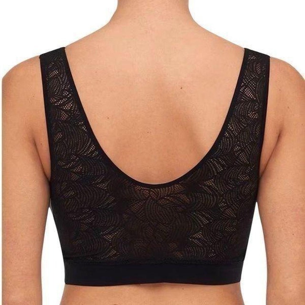 Chantelle Bra Womens M/L Black Like New Soft Stretch Lace Back Seamless Bralette - Picture 5 of 6